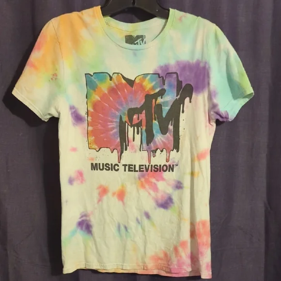 MTV Multicolor Tie-Dye Tee - Picture 1 of 6